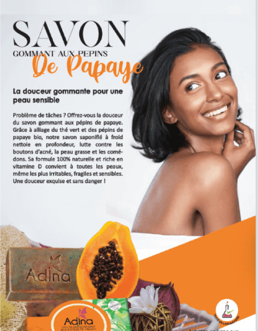 Savon Artisanal Naturel gommant aux pepins de papaye/ Prix à la pièce